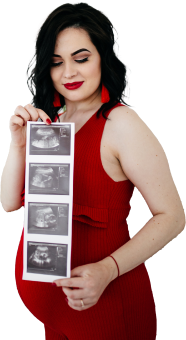 Pregnant woman holding ultrasound scans – Rainbow Children's Hospital